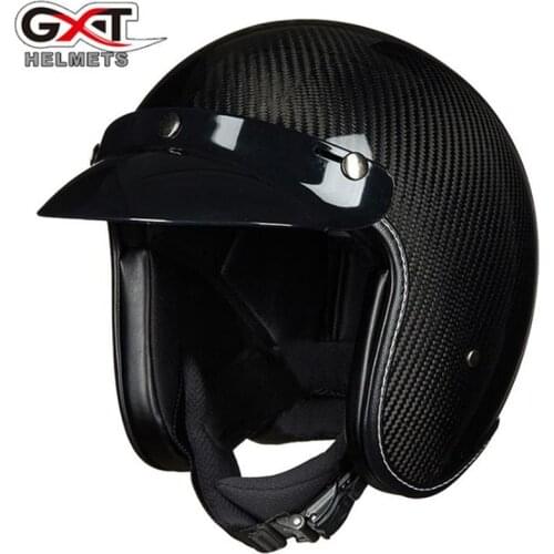 ZR open face helmet pure carbon fiber shell motorycle helmet light weight 3/4 Helmet DOT approved