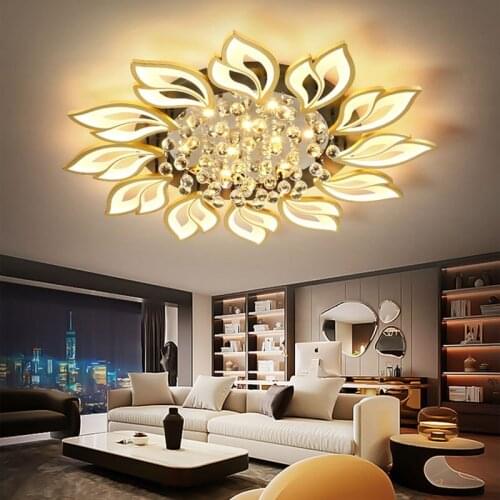Modern atmosphere gold living room ceiling lamp home room dining room ceiling light luxury high-end led crystal ceiling lighting