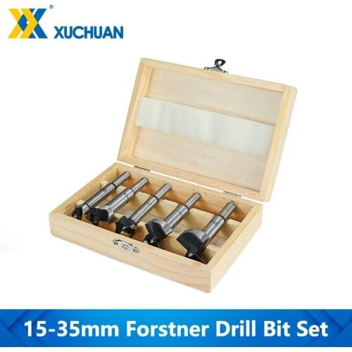 Forstner Drill Bits Forstner Boring Drill Bits 15-35mm 5pcs With Box For Woodworking Engraving Tools Wood Drill Bit