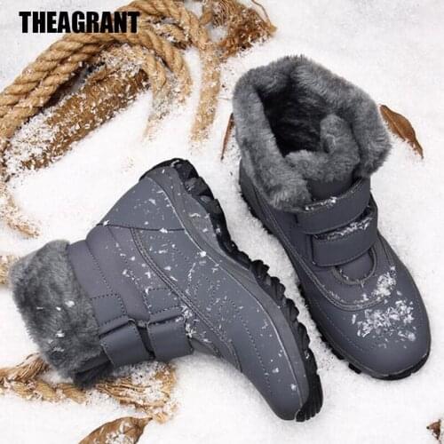 THEAGARNT 2020 Hot Winter Snow Boots Women Warm Fur Plush Shoes Woman Ankle Booties Hook Loop Comfortable Cotton Shoes WBS2145