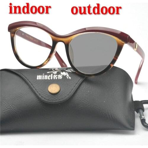 Outdoor Photochromic Sunglasses Progressive Reading Glasses Fashion Leopard Ladies Multi-focal Reading Glasses Farsighted NX