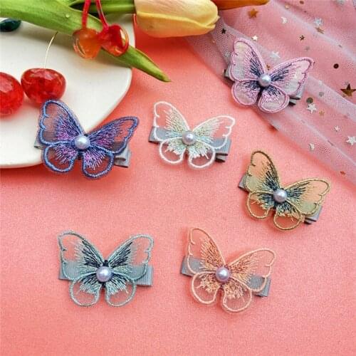 Women Girls Cute Lace Butterfly Hairpins Hair Ornament Clip Barrettes Headband Fashion Hair Accessories hair jewelry wedding