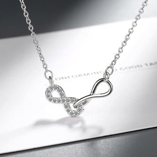 925 Sterling Silver Crystal Cross Charm Necklace For Women choker collares Wedding Party Jewelry dz273