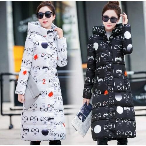 Winter Long New Down Women pocket Jacket Longthen Slim Coat Hooded Collar Thick plus size S-XXL