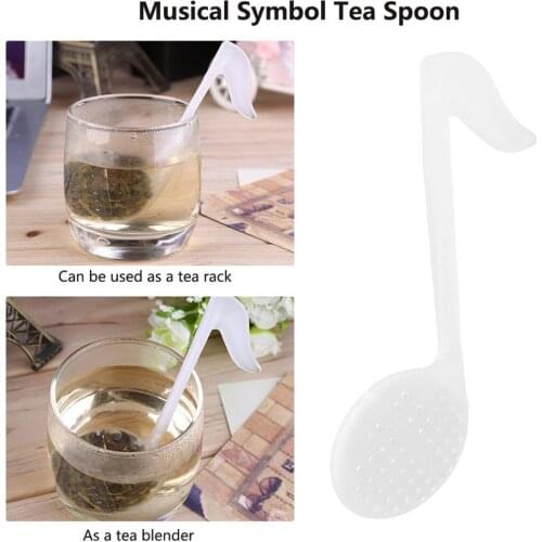 1PCS Fashion Music Note Design Plastic Teaspoon Infuser Filter Creative Convenience Tea leaf Strainer Teaspoon Infuser