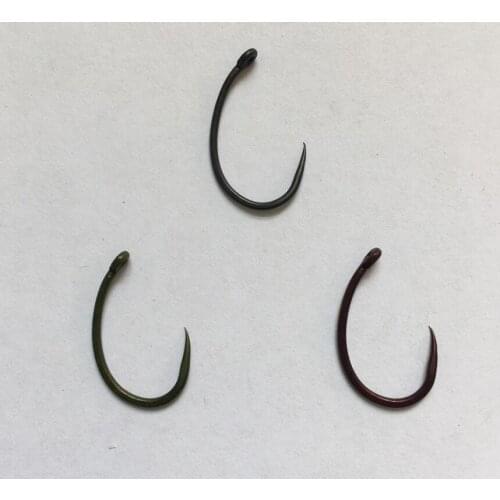 1000 x Barbless Wide Gape with Curved Shank & Off Set Point in Various Colors -Teflon Coated Carp Hooks, Fishing hooks, Fishhook