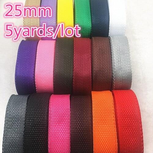 5yards Length 1 Inch (25mm) Width Nylon Webbing Strapping Craft Color U PICK