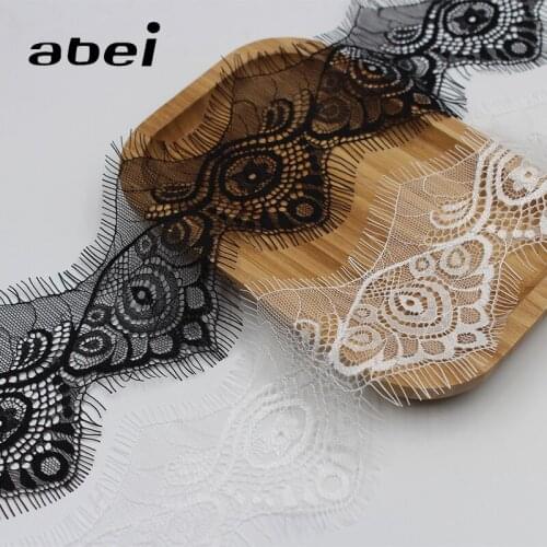 7.5cm 3yards Embroidered French Eyelash Lace Trims DIY Lace Fabric for Dress Underwear Edge Wrapping Handmade Sewing Accessories