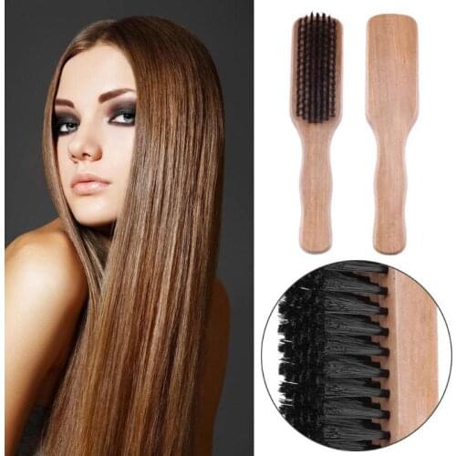 Antistatic Wooden Hair Comb Wig Brush Natural Bristle Hairbrush Massage Comb Salon Barber Hair Brush Styling Tools