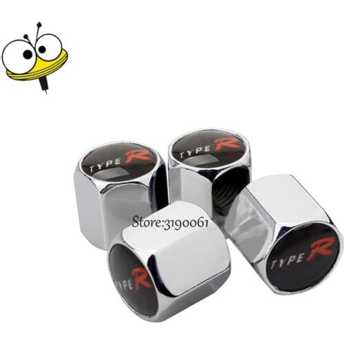 Car Styling Wheel Caps Tire Valve Caps For Type-R Logo For Honda Crv Accord Fit Civic Vezel Spirior Jade Jazz City Honda Sticker