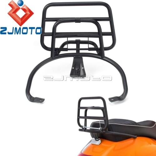 Black Motorcycle Rear Luggage Rack Sports Luggage Rack Book Shelf Rack for Piaggio Vespa Primavera Sprint 150 GTV GTS 250 300