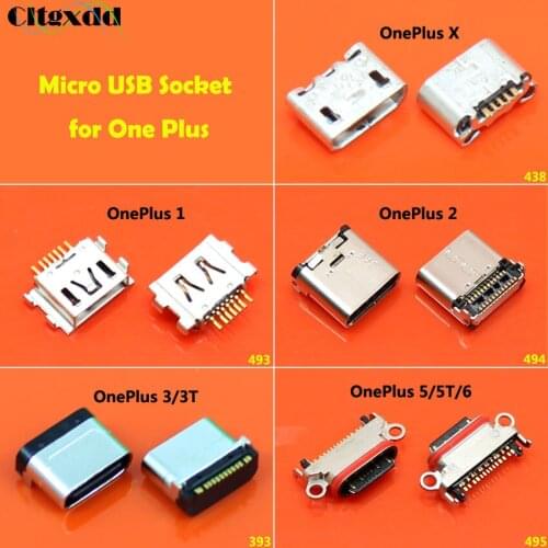 Cltgxdd 1PCS New Micro USB Jack Charging Port For Oneplus One 1 2 Two 3 3T X 5 Five 5T 6 Power Charge Socket Connector