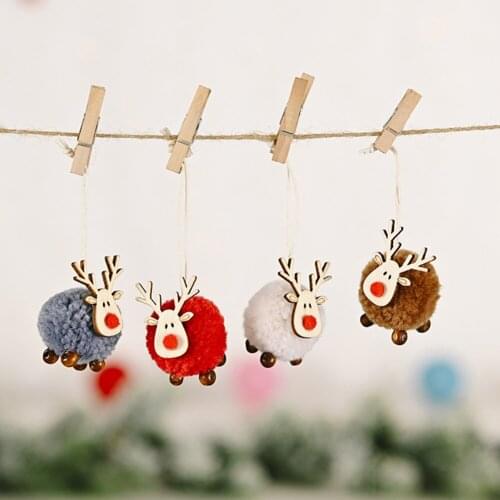 Felt Fawn Small Pendant for Xmas Tree DIY Hanging Ornaments Home Holiday Party Decor New Year Gifts Mini Christmas Decorations