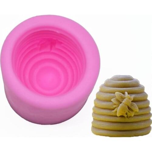 2Pc Bee Honeycomb Candle Mold Beehive Silicone Mold Kit Beeswax Candle Soap DIY H37C