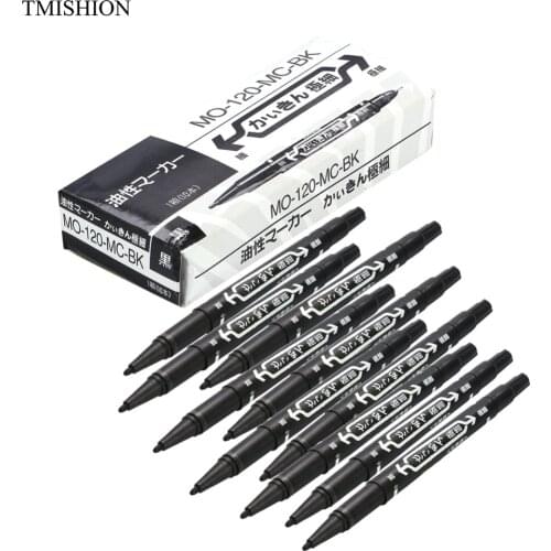 10Pcs Black Dual-Tip Tattoo Skin Marker Pen Piercing Body Positioning Marking Tools Tattoo Permanent Makeup Accessories Supplies