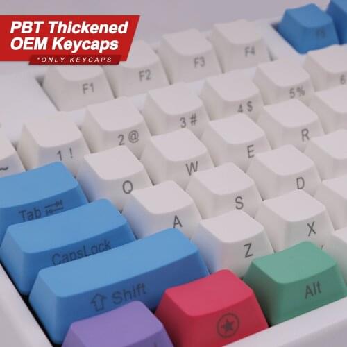 Chalk Mechanical Keyboard Keyscaps PBT OEM Profile 108 Keys for 60% 68% 80% 104 Keyboard GK61 SK61 SK64 Anne Pro 2 PC Game