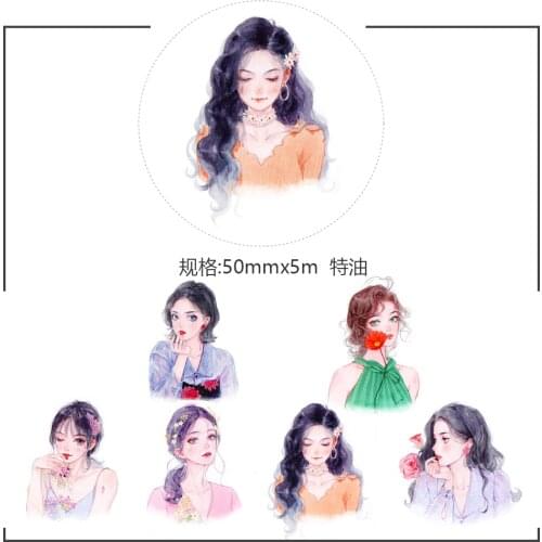 Fashion Girls Washi Tapes Bullet Journal Masking Tape Adhesive Tape DIY Scrapbooking Washi Stickers