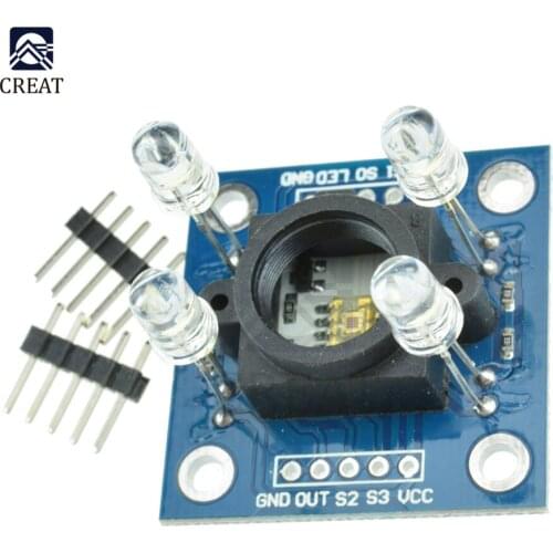 TCS230 TCS3200 Detector Module Color Recognition Sensor for Arduino Board Diy DC 3V-5V Microcontroller Bright White LED Light