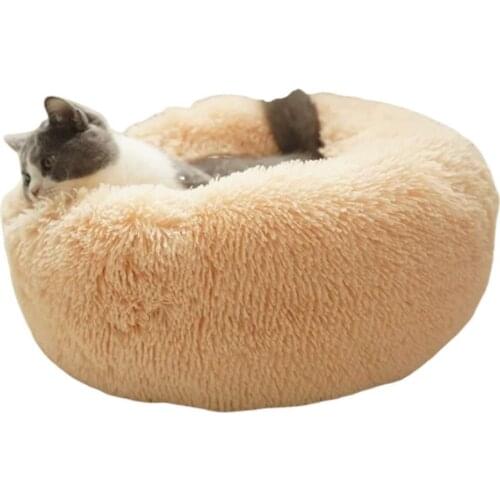 Soft Plush Dog Bed Round Shape Sleeping Mat Pet Cat Puppy Sofa Bed Pet Winter Warm Beds Cushion Cat Bed