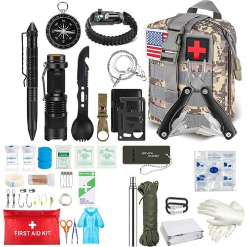 36 In 1 Emergency Survival Multi-tool Kit First Aid Kit Tactical Gear Outdoor Camping Hunting Tactical Field Survival Equipment