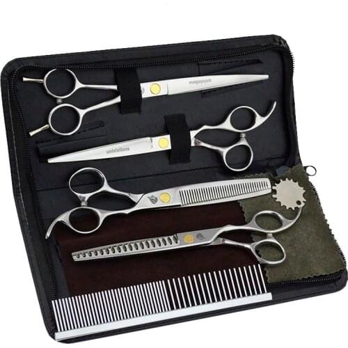 7" japanese cut dog hair scissors kit pet grooming scissors curved dog cat hair clippers animal clippers dog grooming shears set