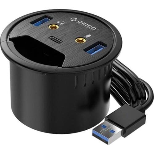 ORICO DESK 2U1C Desktop Splitter USB 3.0 HUB with Headphone Microphone Port Type-C USB Interface Adapter for Laptop