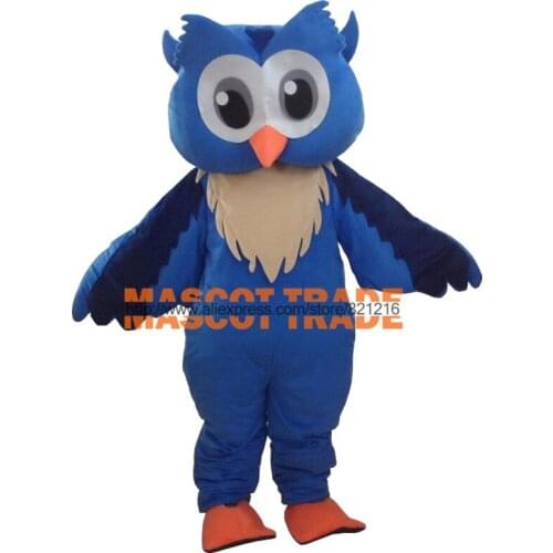 Professinal New Big Blue Owl Mascot Costume Fancy Dress Cartoon Suit Adult Size