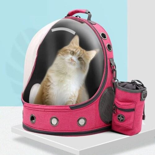 New Backpack Carrier For Cat Space Capsule For Cats Transportation Pet Bag Oxford Portable Transparent Fashion Stereo Cat Bag