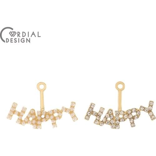 Cordial Design 50Pcs 16*23MM Jewelry Accessories/Pendant For Earrings/Imitation Pearl/DIY Making/Rhinestone Charms/Hand Made