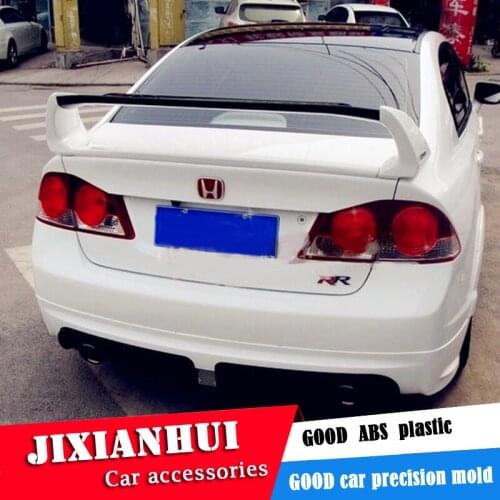 For Honda FD2 Civic Spoiler 2006-2011 Honda FD1 Civic 4PCS Spoiler ABS Material Car Rear Wing Color Rear Spoiler