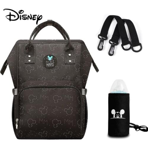 Free Hook Disney Diaper Bag Backpack For Moms Baby Bags waterproof Maternity For Baby Care Nappy Bag Travel Stroller USB Heating