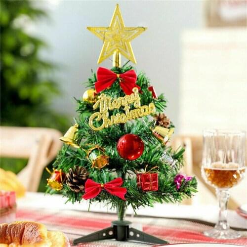 Led Artificial Small Mini Christmas Tree Tabletop Desk Ornaments Xmas Home Decor Childrens Office Family Scene Arrangement