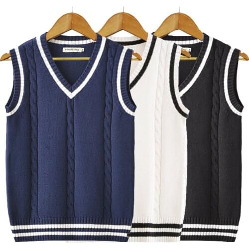 Autumn Winter British College Style Plus Size Couple V-neck Sweater Vest Japanese Female Student Twist Pullover JK Uniform Vest