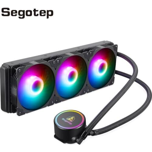 Segotep PC Case Water Cooling Computer CPU Water Cooler Radiator RGB Dual Fan Integrated Liquid Cooling for Intel LGA 2011/AM4