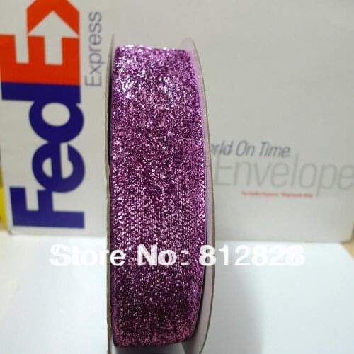 1-1/2'' 38mm #18 Pink Glitter Metallic Velvet Ribbon