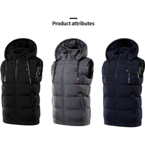 1PC Electric Heated Hooded Vest Cloth Jacket USB Thermal Warm Heating Pad Warmer Winter Thermal Warmer Jackets Winter Outdoor