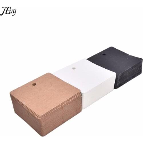100pcs/lot 6*6 Cm Kraft Paper Square Lable / Gift Card Wedding Decoration / DIY Card / Scrapbook Paper Black White Brown