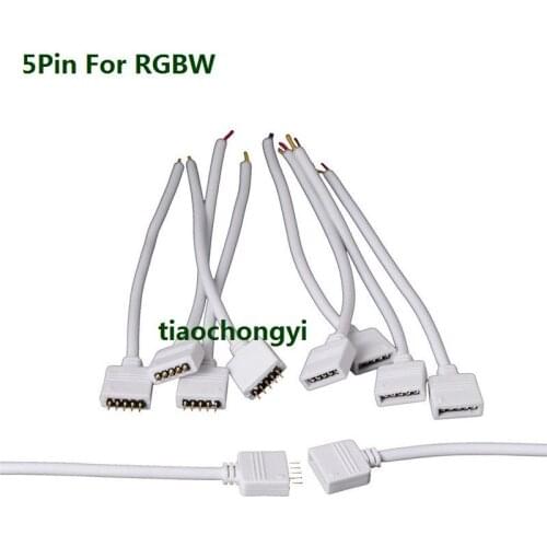 5pin RGBW Male Female connector 15cm wire cable For 5050 RGBW LED strip 50Pairs