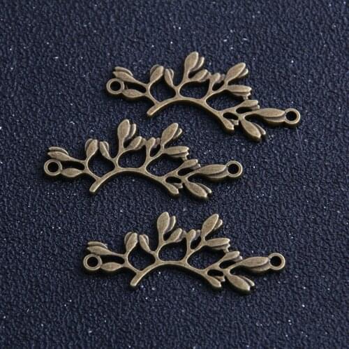 9pcs 14*36mm Antique Bronze Metal Pendant Tender Leaf Charms Jewelry Findings Accessories for DIY