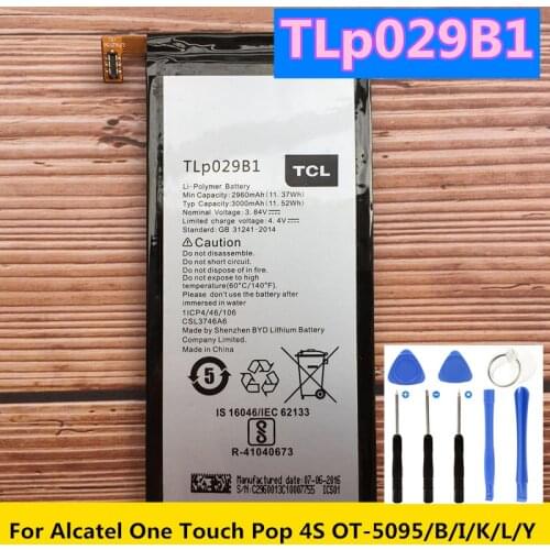 TLp029B1 Battery For Alcatel One Touch Pop 4S OT-5095 5095B 5095I 5095K 5095L/Y TCL 550 Vodafone Smart Ultra 7 VFD700 VFD-700