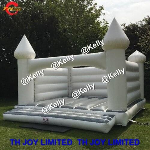Free air shipping inflatable wedding bouncer for sale, white inflatable Bounce House, cheap inflatable moonwalk bouncer for kids
