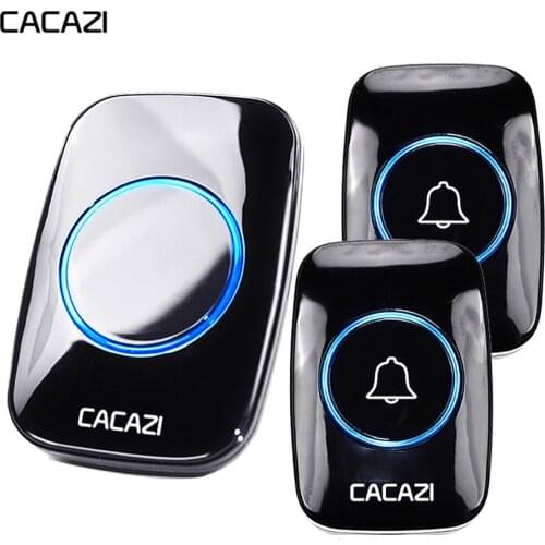 Wireless Doorbell CACAZI 60 Chime 110DB Waterproof 300M Remote EU Plug Smart Door Bell Battery 1 2 3 Button 1 2 3 4 Receiver