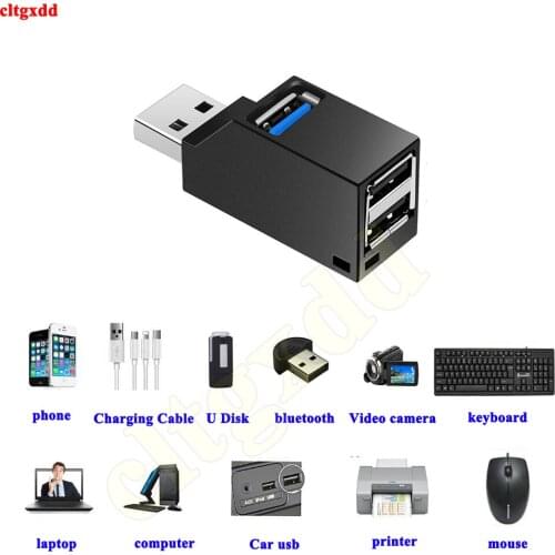 Cltgxdd 3 Port USB Hub Mini USB 2.0 3.0 High Speed Hub Splitter Box PC Laptop U Disk Card Reader For iPhone Xiaomi Mobile Phone