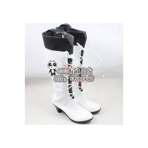 Pandora Hearts Alice White Girls Long Cosplay Shoes Boots X002