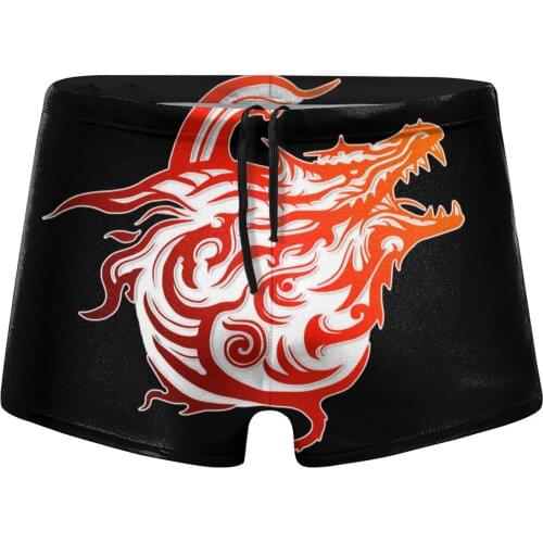 Men Asian Culture swimwear Dragon Tattoo shorts husband for the sea Pool