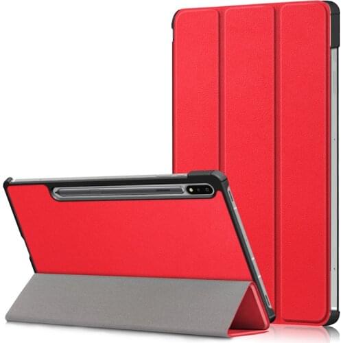 For Samsung Galaxy Tab S7 Plus S7+ 12.4" SM-T970 SM-T975 T970 T975 S7Plus Tablet Case Custer Fold Stand Bracket Leather Cover
