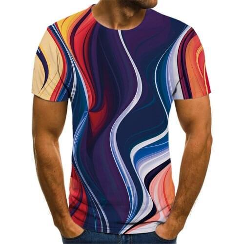 Colorful geometric streetwear T-shirt graphic mens T-shirt mens summer clothing tops mens T-shirt Ropa Hombre Verano Rou