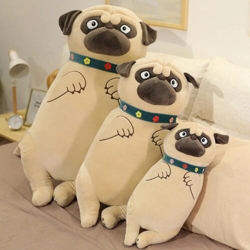 45cm-90cm Simulation Dog Plush Pug Toys Soft Lifelike Stuffed Animals Shar Pei Pug Doll Boyfriend Sleeping Pillow Children Gifts