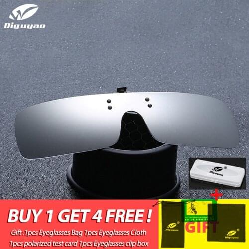 Mens Polarized Clip On Myopia Sunglasses Women Square Frame Flip Up Sun Glasses Conjoined Oversize Lens Male Driving Goggles