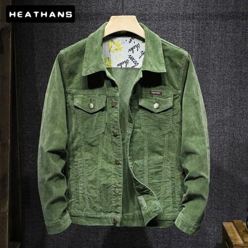 Mens Corduroy Casual Jackets Coats Solid Color Slim Men Jackets Harajuku Streetwear High Quality Male Fashion Jacket Size S-4XL